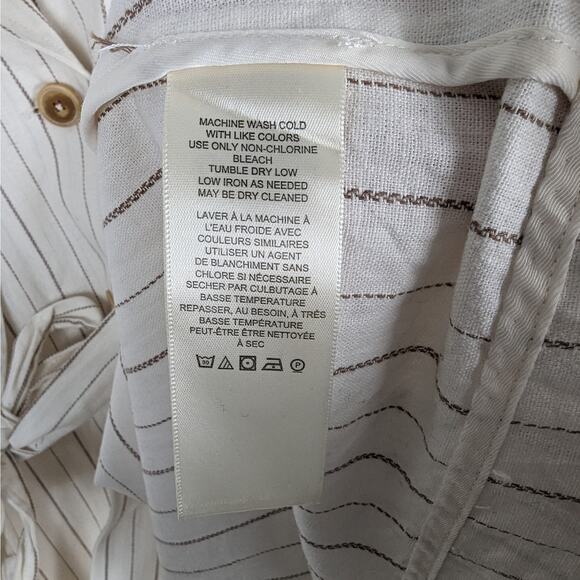 We The Free Free People Melia Mac Linen Blend Trench Long Coat Size Medium NWOT - Picture 12 of 12